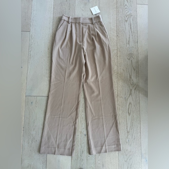 NWT Favorite Daughter The Favorite Twill Pleated Wide Leg Trousers (Beige) 6 - Picture 3 of 9